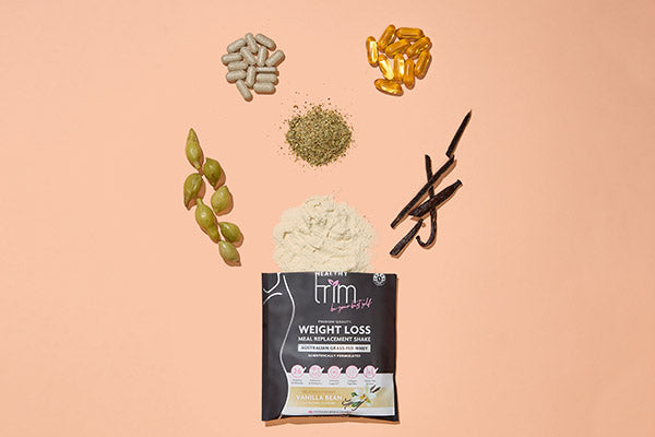 Some of Healthy Trim's ingredients laid out.