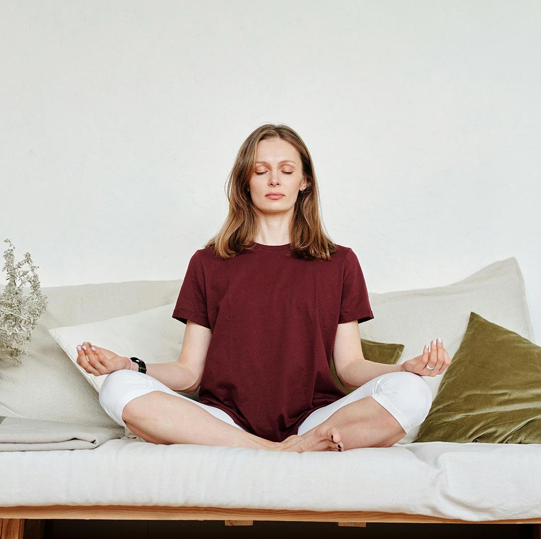 Lady meditating